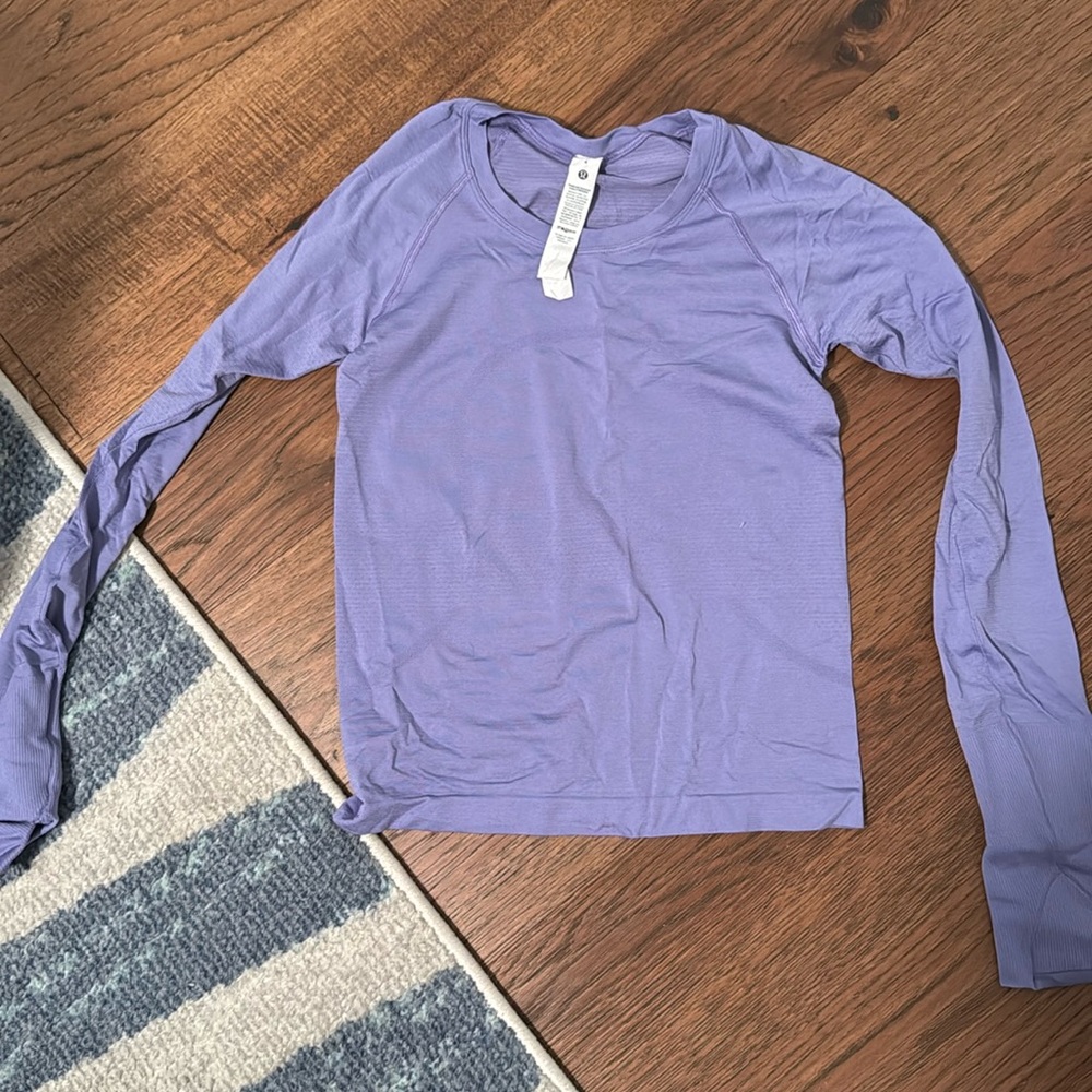 Purple lululemon long sleeve swiftly tech waste length size 4